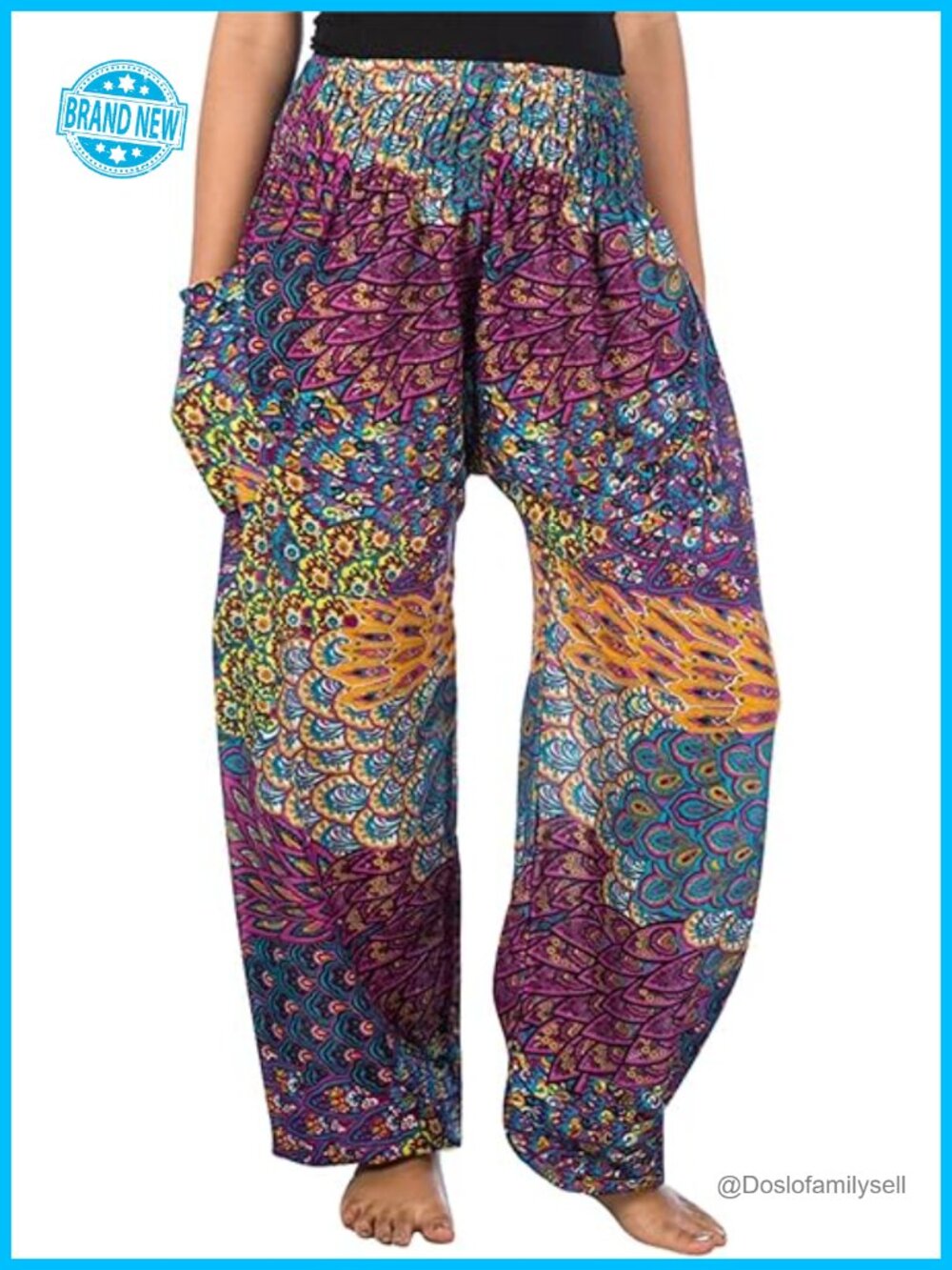 Women's Yoga Harem Pants - Boho Wide Leg Rayon Lounge